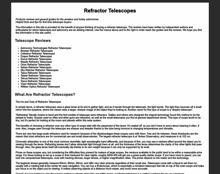 Refractortelescopes.co.uk thumbnail