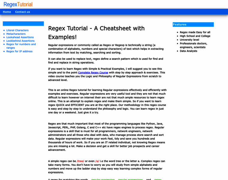 Regextutorial.org thumbnail