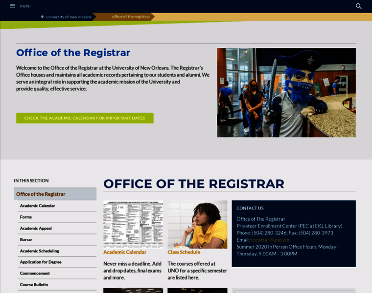 Registrar.uno.edu thumbnail