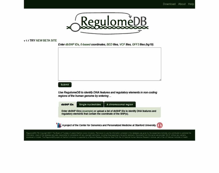 Regulomedb.org thumbnail