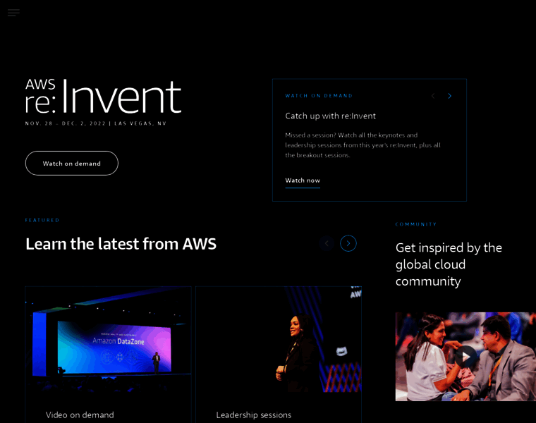 Reinvent.awsevents.com thumbnail