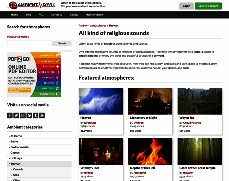 Religion.ambient-mixer.com thumbnail