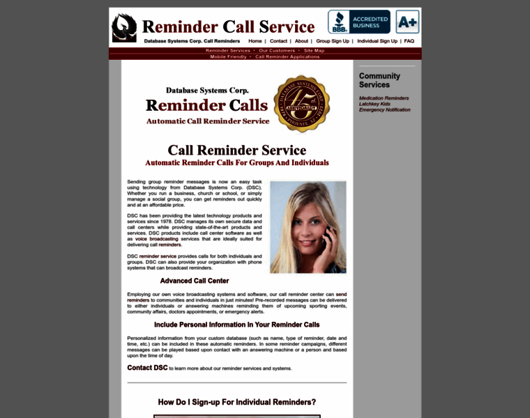 Reminder-call-service.com thumbnail