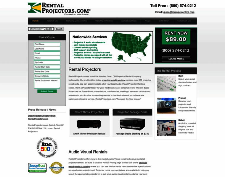 Rentalprojectors.com thumbnail