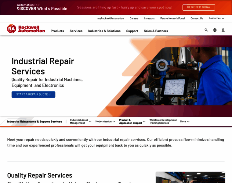 Repair.rockwellautomation.com thumbnail