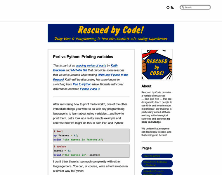 Rescuedbycode.com thumbnail