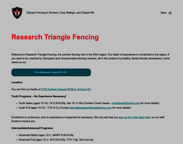 Researchtrianglefencing.com thumbnail