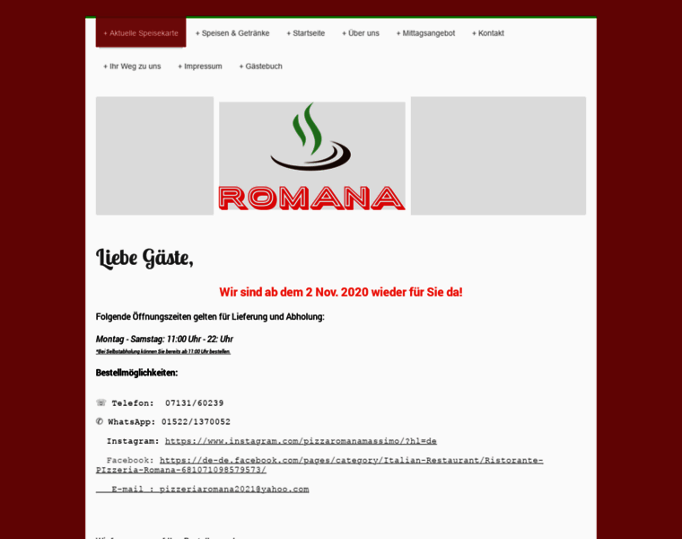 Restaurante-pizzeria-romana.de thumbnail