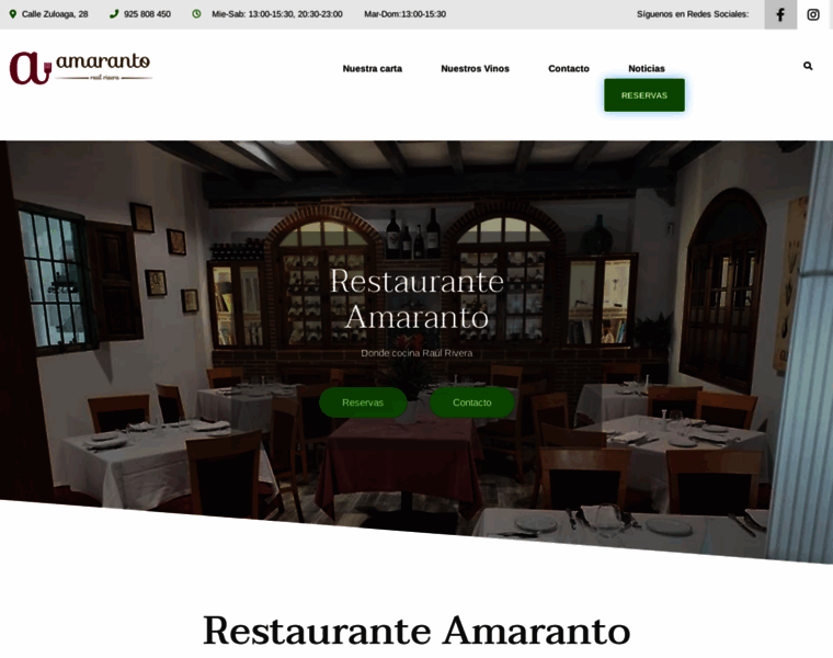Restauranteamarantotalavera.com thumbnail
