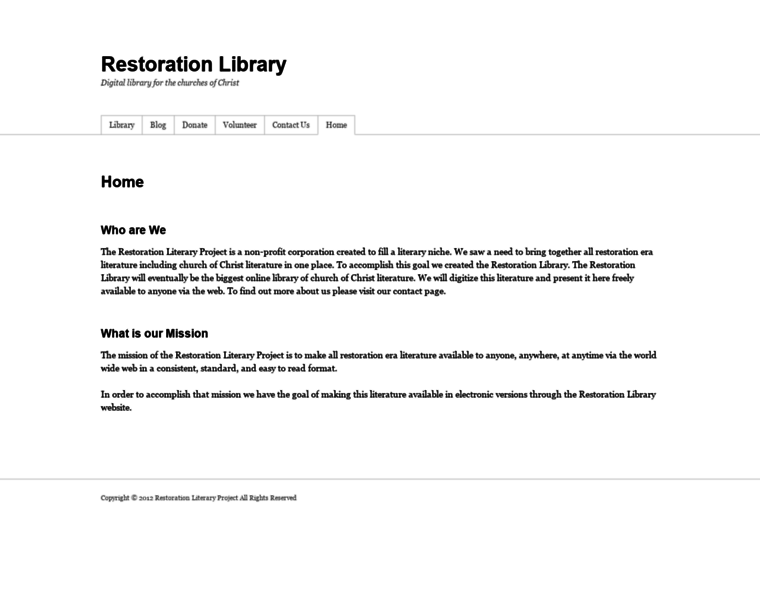 Restorationlibrary.org thumbnail
