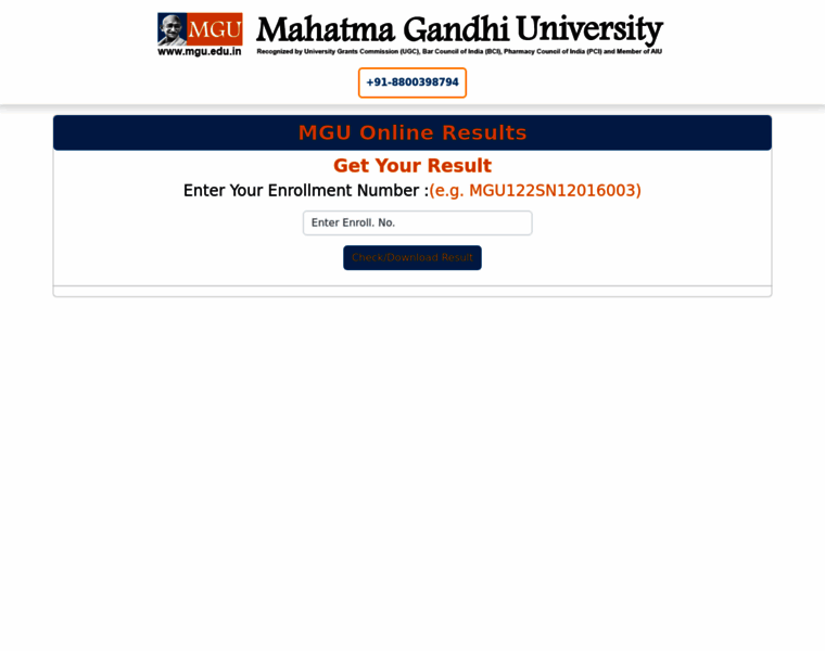 Result.mgu.edu.in thumbnail