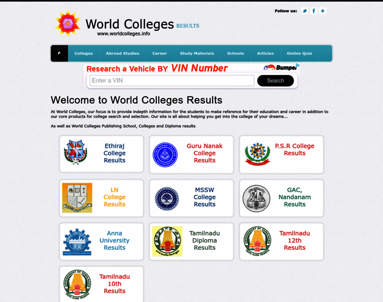 Results.worldcolleges.info thumbnail