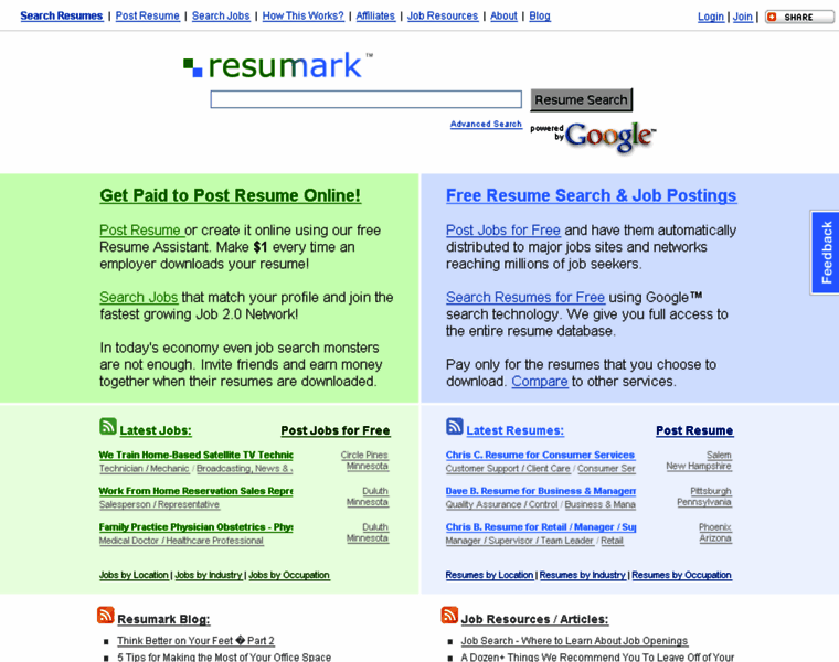 Resumark.com thumbnail