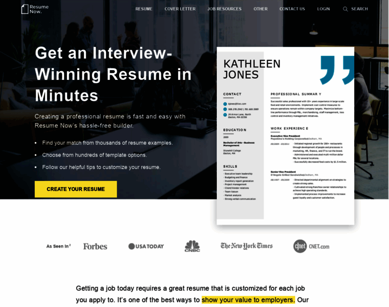 resume-now.com at WI. Free AI Resume Builder [Fast & Easy] | Resume-Now®