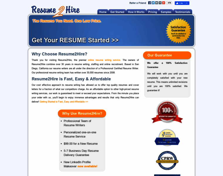 Resume2hire.com thumbnail