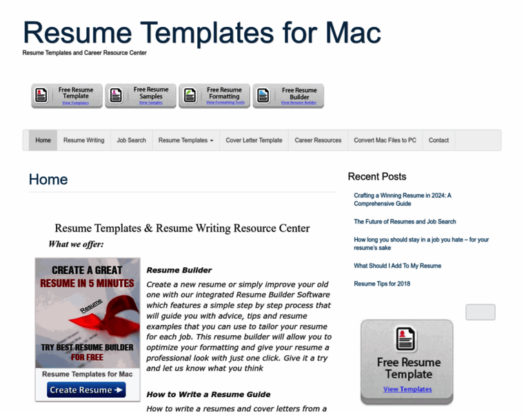 Resumetemplatesformac.com thumbnail