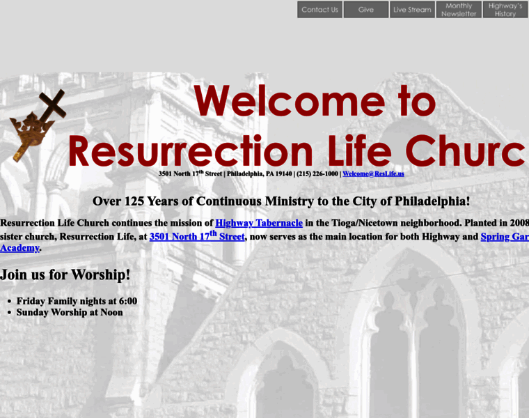 Resurrectionlifechurch.us thumbnail