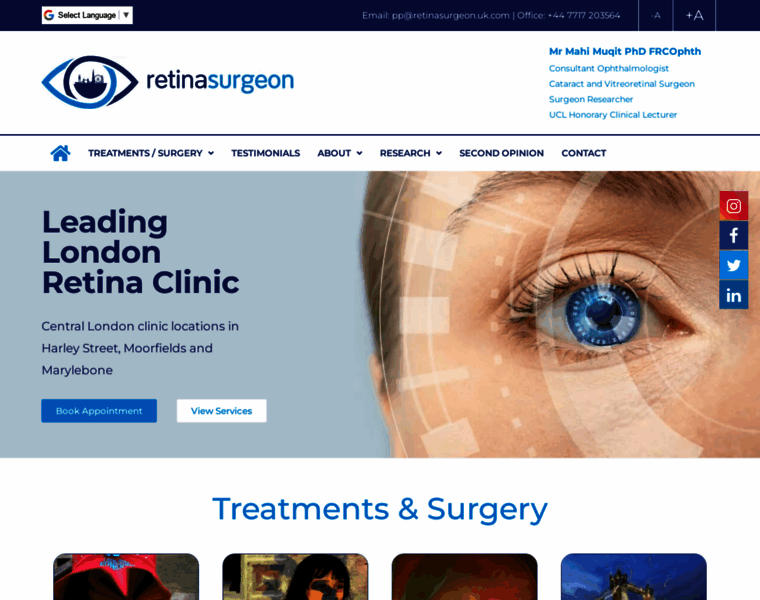 Retinasurgeon.uk.com thumbnail