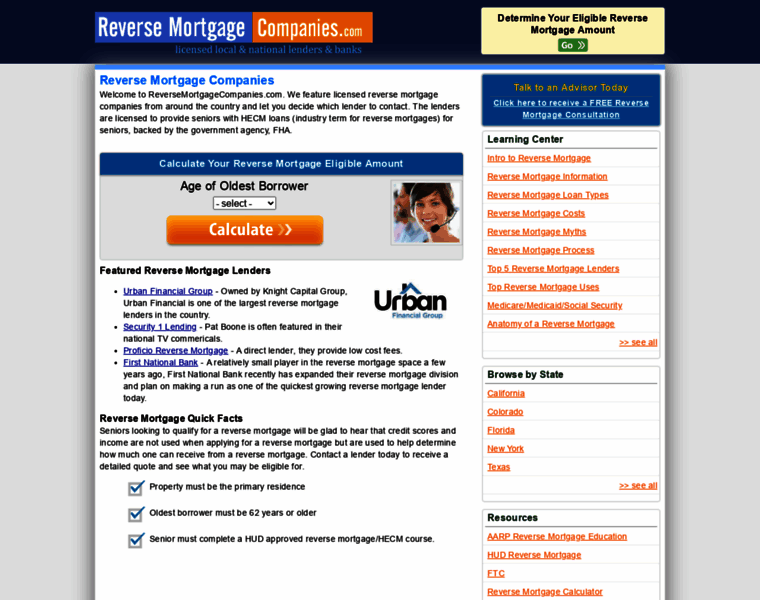 Reversemortgagecompanies.com thumbnail