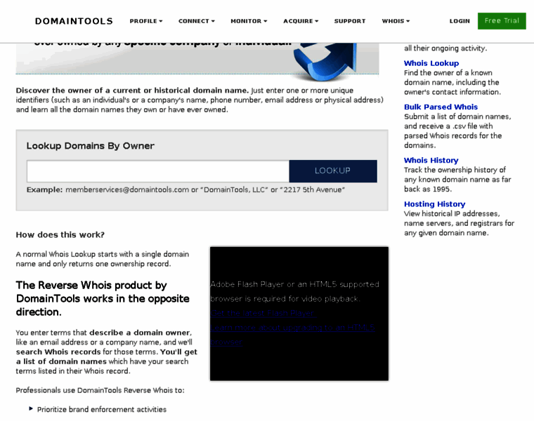 reversewhois.domaintools.com at WI. Reverse Whois | Domain Ownership ...
