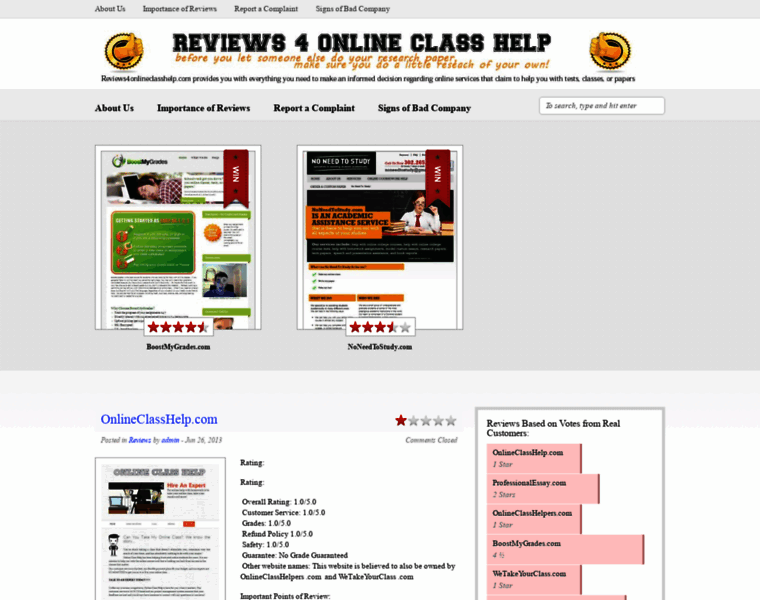 Reviews4onlineclasshelp.com thumbnail