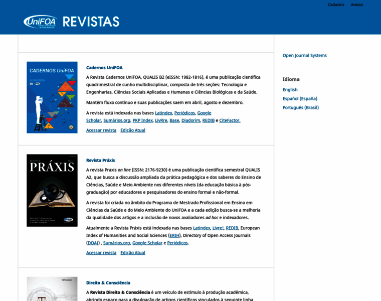 Revistas.unifoa.edu.br thumbnail