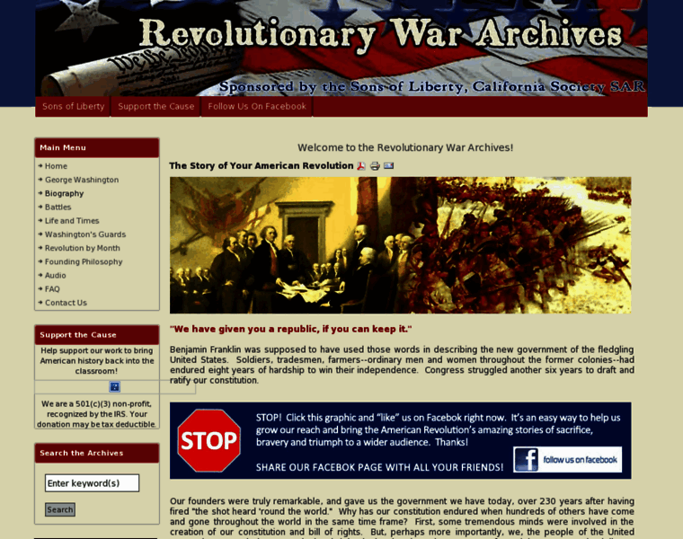 Revolutionarywararchives.org thumbnail