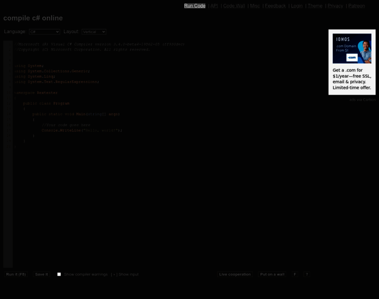 Rextester.com thumbnail