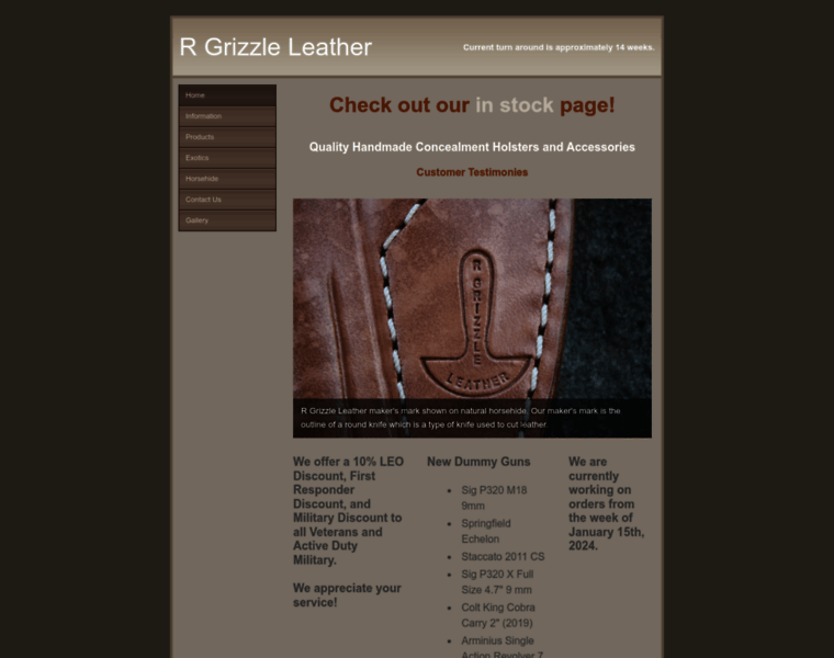 Rgrizzleleather.com thumbnail