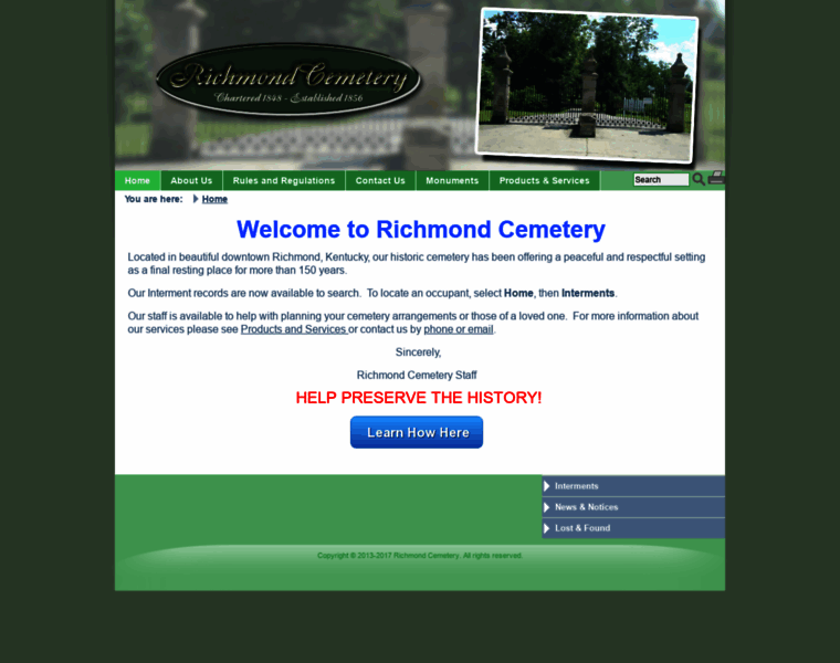 Richmondcemetery.com thumbnail