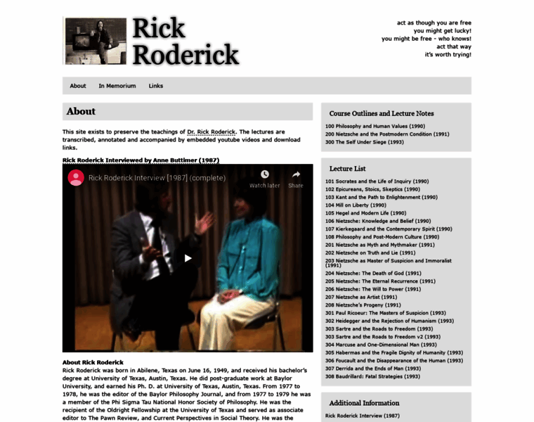 Rickroderick.org thumbnail