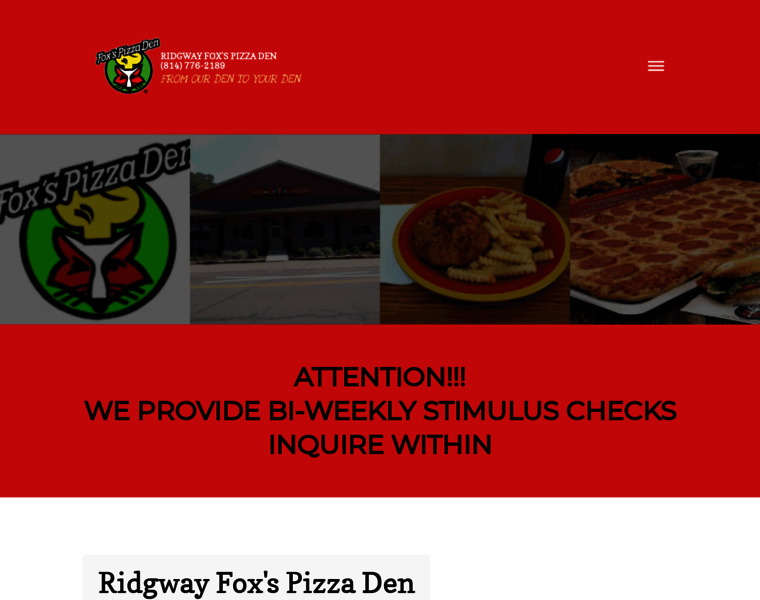 Ridgwayfoxspizza.com thumbnail