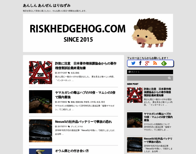 Riskhedgehog.com thumbnail