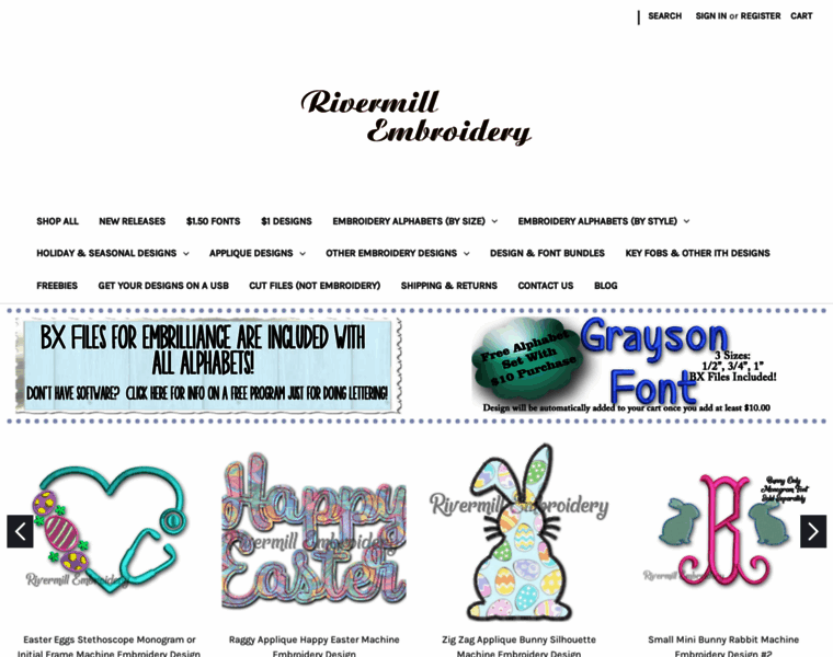 Rivermillembroidery.com thumbnail