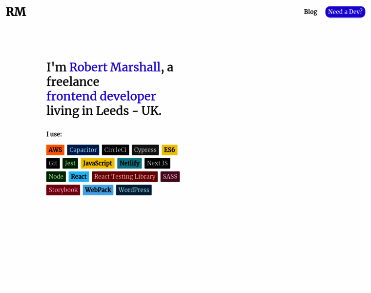 Robertmarshall.dev thumbnail