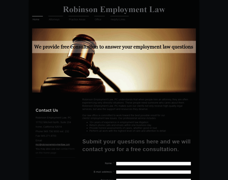 Robinsonemploymentlaw.com thumbnail