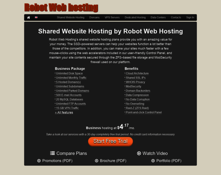 Robotwebhosting.com thumbnail
