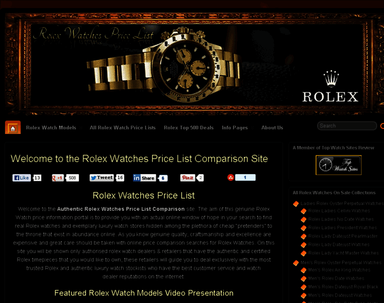 Rolexwatchespricelist.com thumbnail