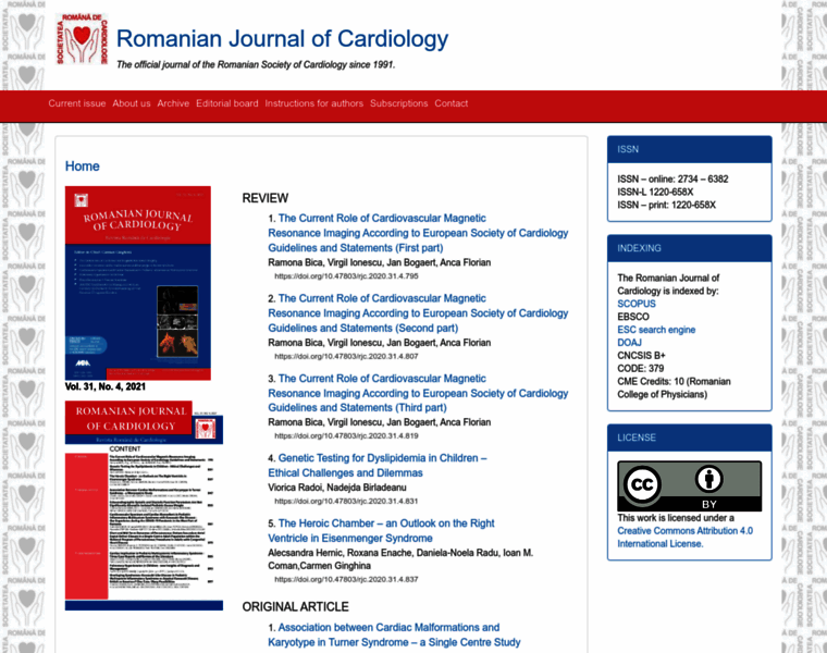 Romanianjournalcardiology.ro thumbnail