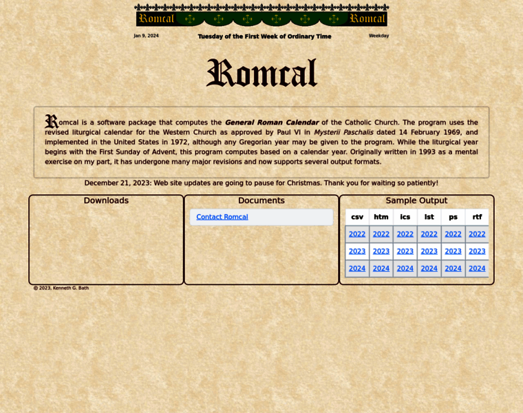 Romcal.net thumbnail