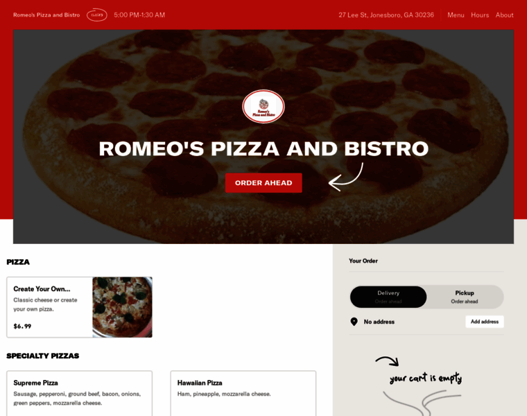 Romeospizzabistro.com thumbnail