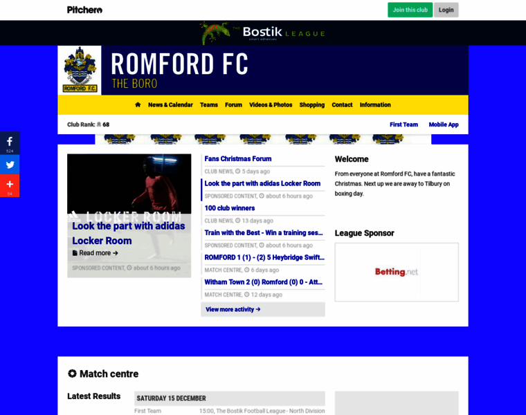 Romfordfc.com thumbnail