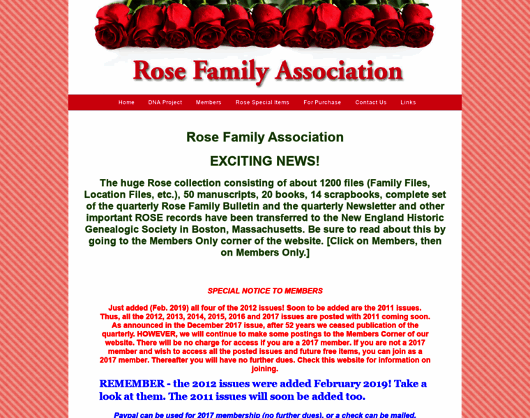 Rosefamilyassociation.com thumbnail