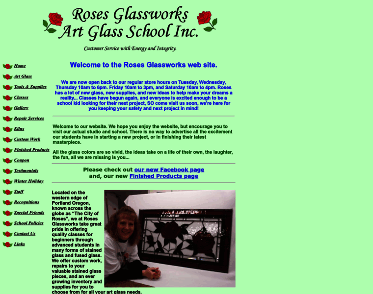 Rosesglassworks.com thumbnail