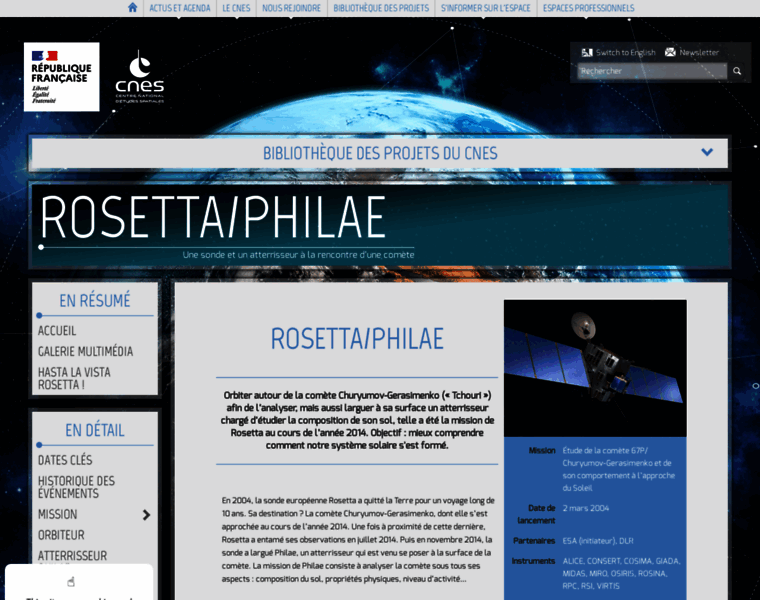 Rosetta.cnes.fr thumbnail