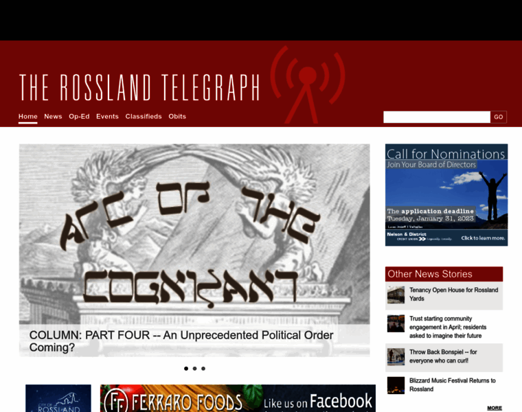 Rosslandtelegraph.com thumbnail