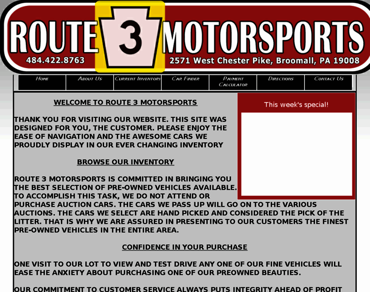 Route3motorsports.com thumbnail
