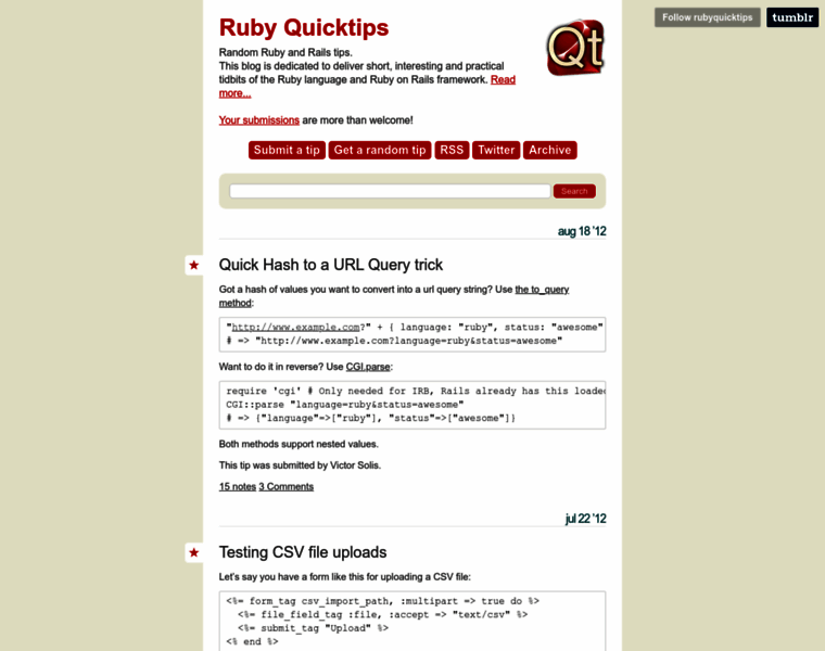 Rubyquicktips.com thumbnail