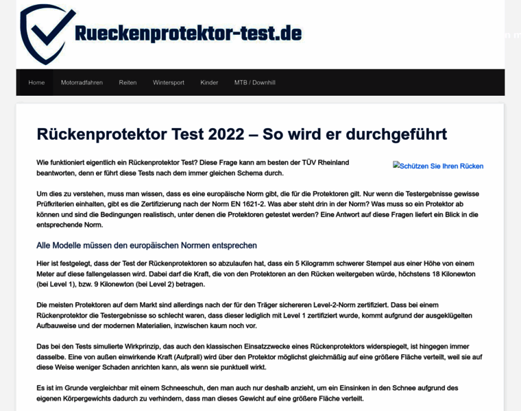 Rueckenprotektor-test.de thumbnail