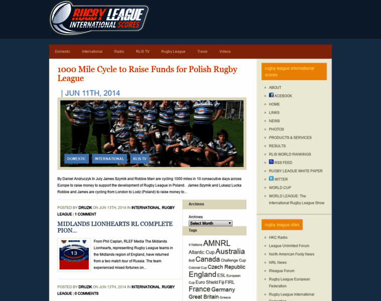 Rugbyleagueinternationalscores.com thumbnail